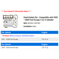 thumbnail image 2 of Head Gasket Set - Compatible with 2005 - 2008 Ford Escape 2.3L 4-Cylinder 2006 2007, 2 of 2