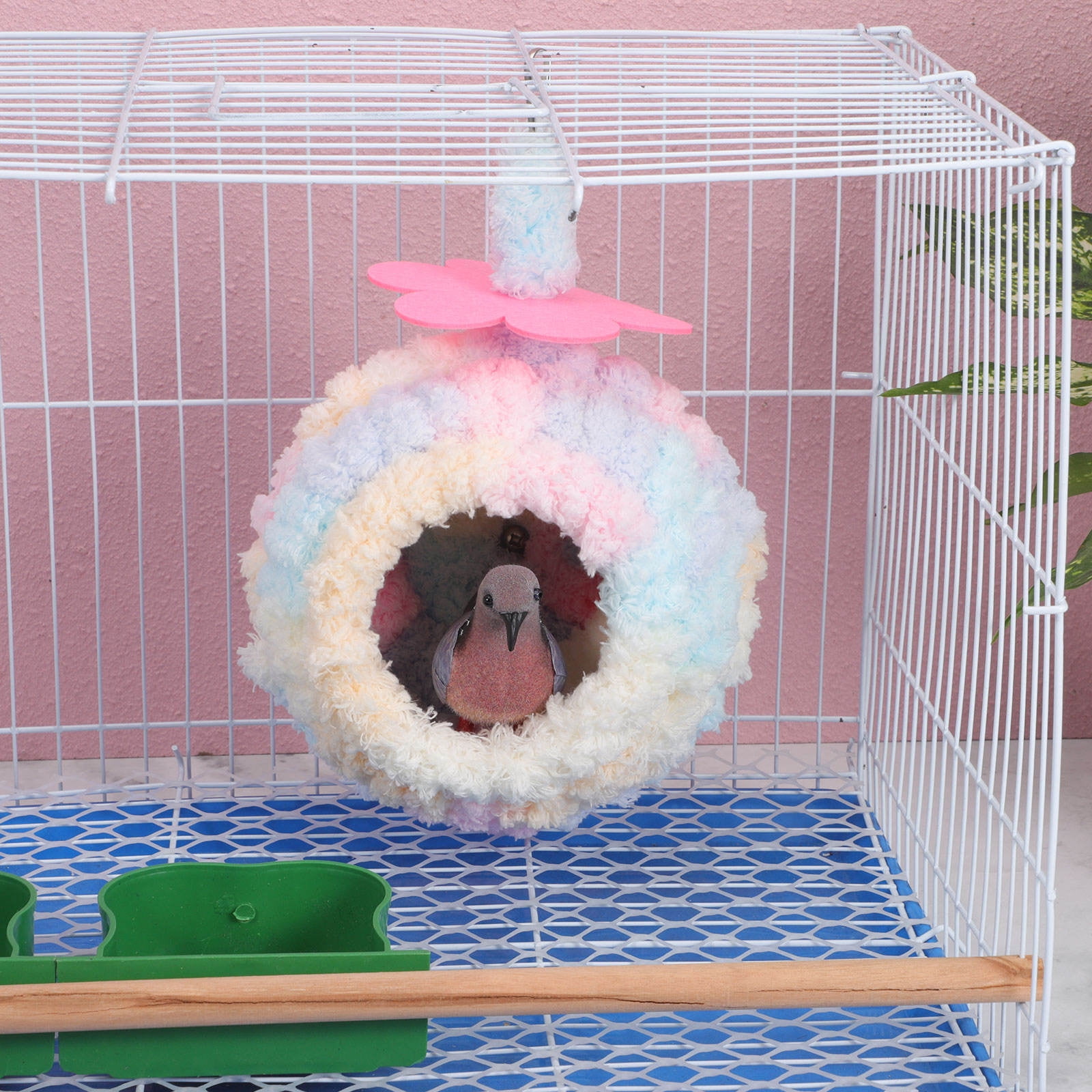 LOLIPPYY Soft Plush Bird Nest for Small Birds, Warm Hanging Parakeet and Parrot Cage Accessory, Cozy and Comfortable
