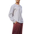 thumbnail image 3 of Chemise Homme Col en V Uni Ample à Manches Longues, 3 of 6