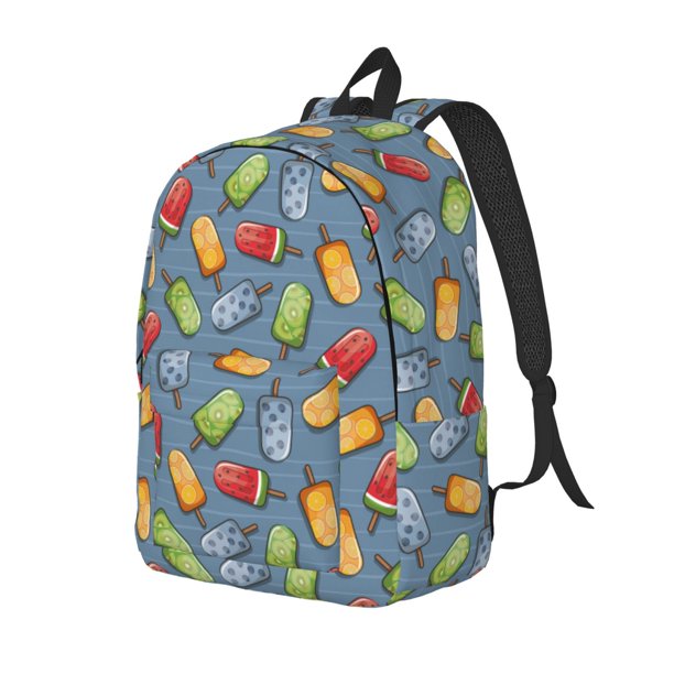 Easygdp Fruit Ice Cream Mochila de Lona Resistente para Laptop, Compatible con Laptops de 15 a 17 pulgadas, Ideal para Escuela, Trabajo y Viajes-Medium