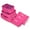 Pink, variant on Set of 6 Packing Cubes, Travel Luggage Organizer - 3 Travel Cubes + 3 Pouches (Black)