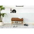 thumbnail image 3 of Retro Style Storage Bench / Extra Seat for Dining or Closet / Brown Color, 3 of 6