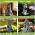 thumbnail image 5 of Solar Guardian Lion Garden Statue - Outdoor Decor with Ball Lights for Yard, 5 of 7