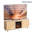 thumbnail image 5 of Paproos Fireplace TV Stand for TVs up to 80", 70’’ Modern Rattan TV Console with 19" Electric Fireplace, Entertainment Center with Rattan Doors, Media Console Table for Living Room, Oak, 5 of 6