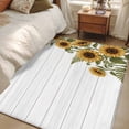 thumbnail image 4 of Area Rug for Living Room, Sunflowers Non-Slip Indoor Large Carpet for Bedroom/Dining Room, Wooden Summer Botanical Floral Watercolor Washable Low-Profile Rectangle Floor Mat Runner Rugs - 3 x 5 Ft, 4 of 8