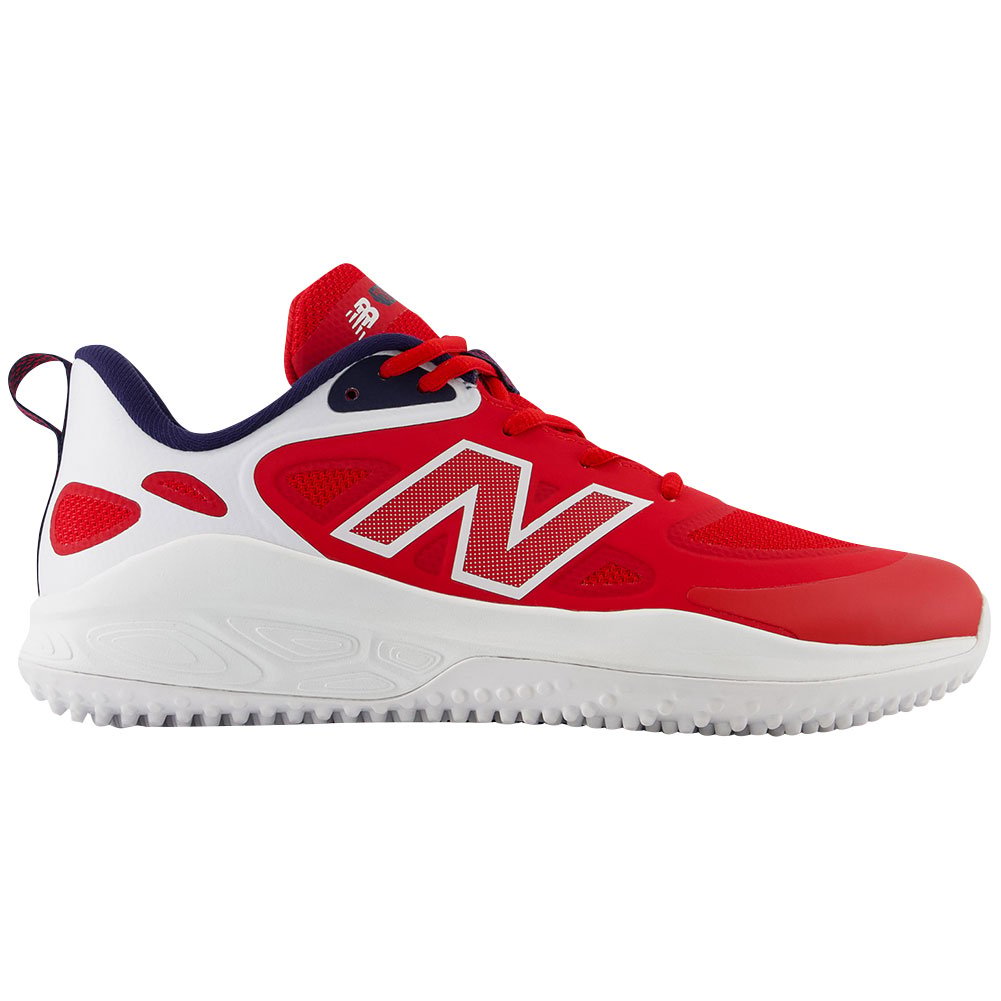 thumbnail image 2 of New Balance Women's VELOv4 Fastpitch Softball Turf Shoes Red/White/Blue 5, 2 of 6