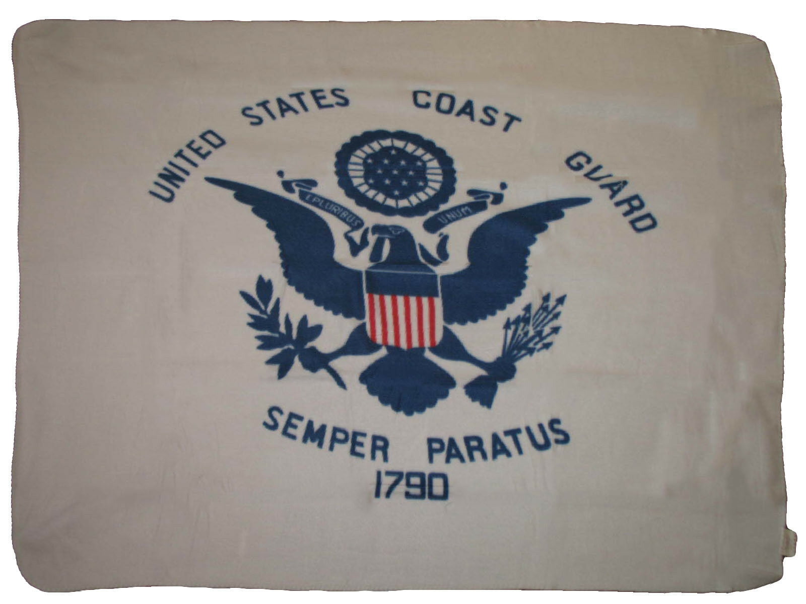 Inch WHITE Polar Fleece Blanket Throw Coast Guard Flag 50"x60" U.S 