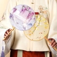 thumbnail image 2 of Tizuqe Chinese Fan with Pendant Handhelds Inks Painting Fan Tassels Round Silk Fan, 2 of 20