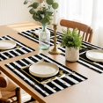 thumbnail image 2 of Placemats Set of 6,Happy New Year Words Heatproof Table Mats Non-Slip Place Mat,Black White Striped Champagne Washable Linen Placemat for Indoor Outdoor Kitchen Dinning Party Decor, 2 of 8