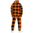 thumbnail image 6 of Hearthz Men's Sweatshirt Suit 2 Piece Outfit Plaid Fleece Pullover Hoodies and Sweatpants Winter Men's Sweatsuits, 6 of 6
