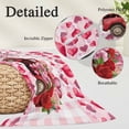 thumbnail image 2 of Valentine's Day Pillow Covers, Linen Long Throw Pillow Case, Roses Car Love Hearts Romantic Pink Plaid Holiday Pillow Protector Decorative Cushion Cover for Living Room/Bedroom 20" x 36", 2 of 8