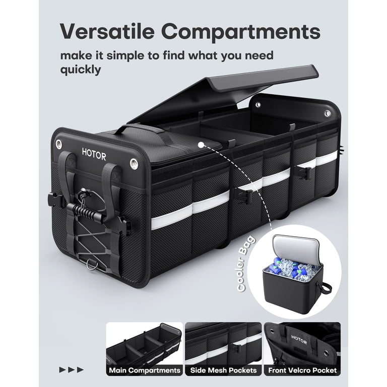 HOTOR Trunk Organizer with Cooler, 3-Compartment Storage photo 6