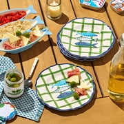 Beautiful 4-Piece 9-Inch Bamboo Melamine Sardine Salad Plate Set, Multi-Color by Drew Barrymore