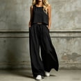 thumbnail image 2 of Plus Size Two Piece of Outfits for Womens Round-Neck Sleeveless And Long Pants Casual 2PC Sets, 2 of 5