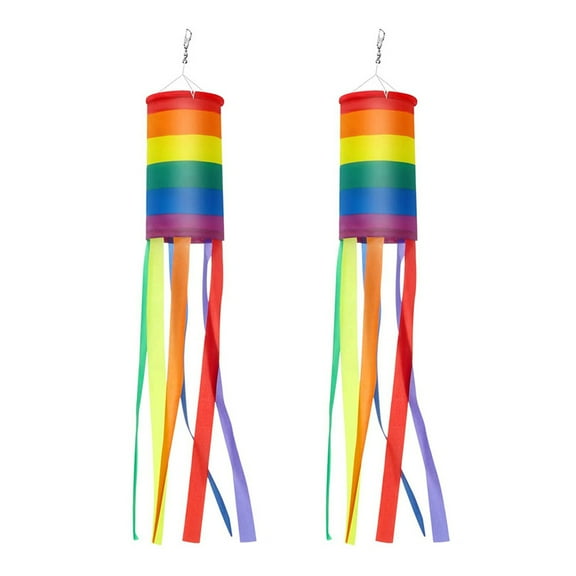 Rainbow Windshield Flag Pride Party Decorations Windsock Flags for outside Bag Printing Polyester 2 Pcs