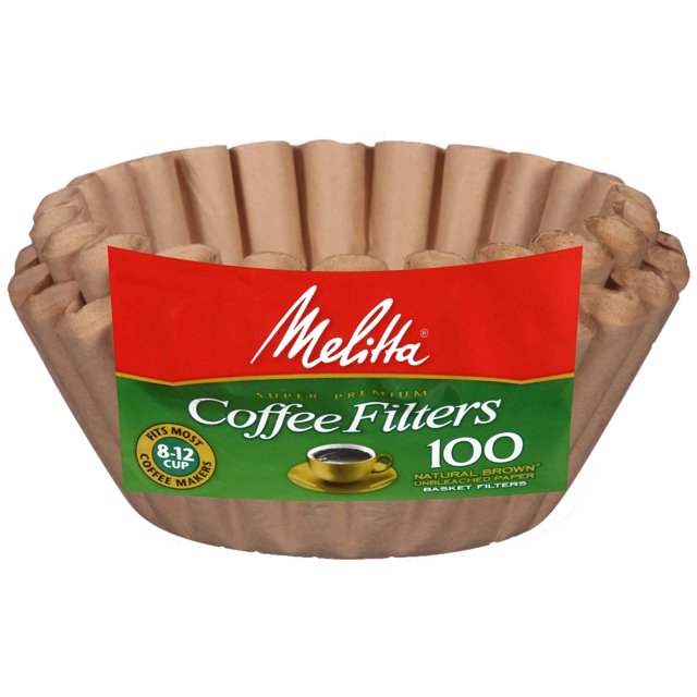 Cesta de filtros de café Melitta, color marrón natural, sin blanquear, 100 unidades