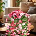 thumbnail image 4 of YiJuHui 1pcs Simulated Rose Artificial Flower Wall Decor Hanging Basket with 12 Vines for Living Room Bedroom Patio Balcony Home Garden Decoration, 4 of 6