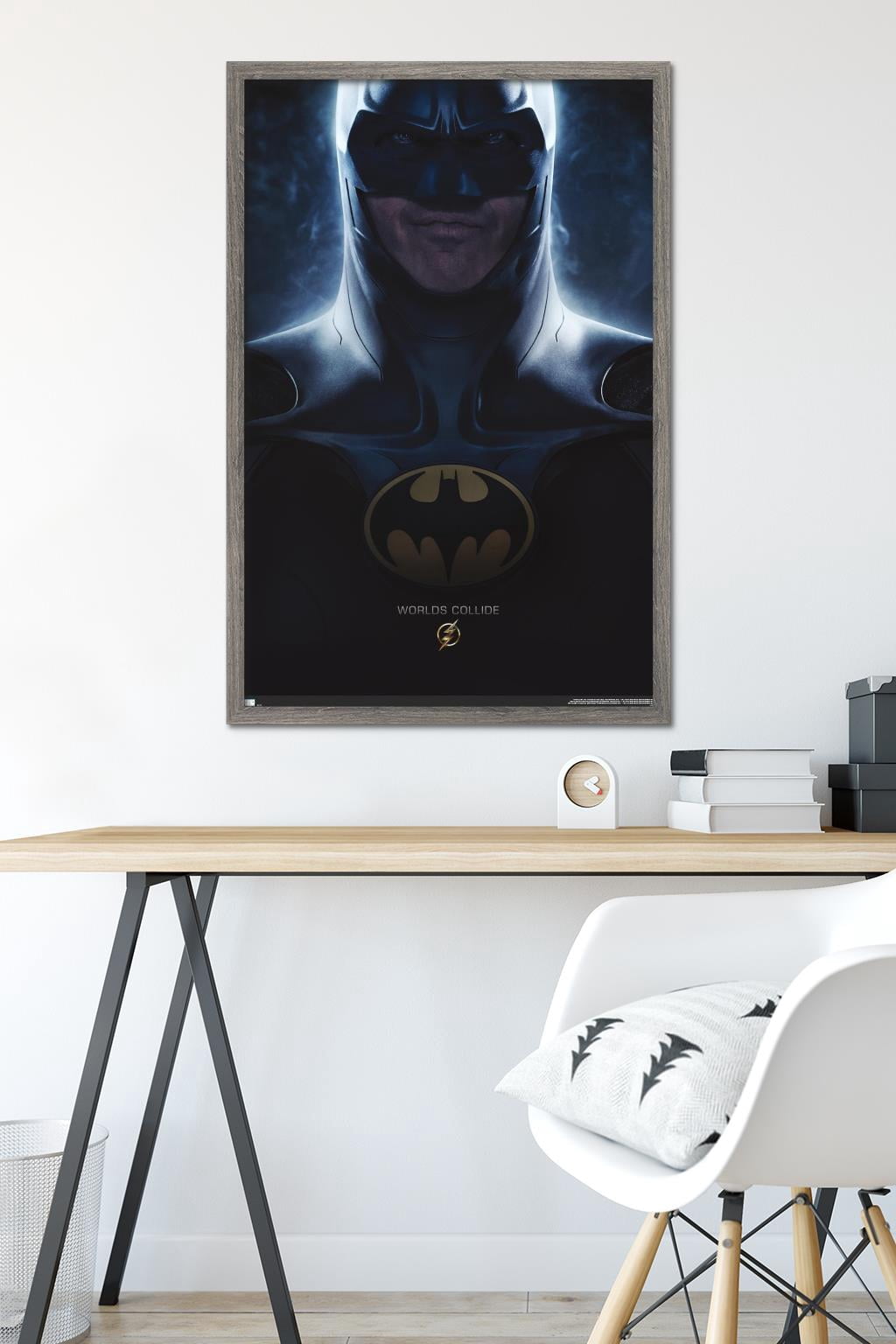 DC Comics Movie The Flash - Batman One Sheet Wall Poster, 22.375" x 34" Framed