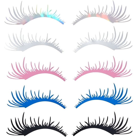 MELIVO 10 Pairs 5 Colors Eyelash Decals Headlight Car Eyelashes Sticker Cool Vehicles Eyelash Stickers Car Decoration Stickers Vinyl Auto Decals for Sports Cars Suv Truck Motorcycles