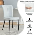 thumbnail image 4 of AENKYO Dining Room Chairs Set of 2, PU Leather Upholstered Kitchen Table Chairs with High Back and Metal Legs, Light Gray, 4 of 8