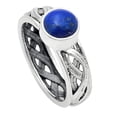 thumbnail image 3 of Natural Lapis Lazuli - Afghanistan 925 Sterling Silver Ring s.9 Jewelry R-1161 AGR1009_G_9, 3 of 6