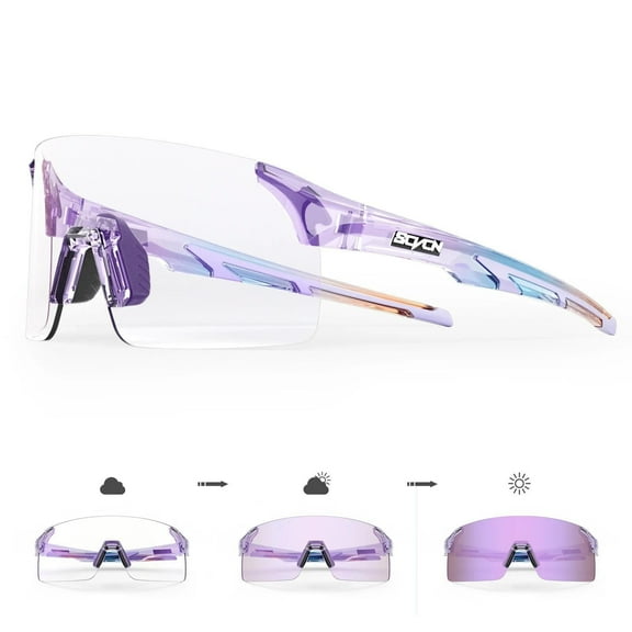 SCVCN Photochromic Cycling Glasses Mountain Bike Glasses for Men Women Frameless Sport sunglasses