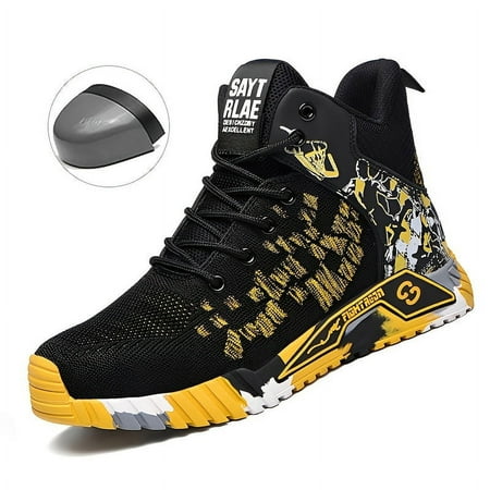 

ZBCHLJ Steel Toe Shoes for Men Safety Sneakers Lightweight Work Shoes Women Breathable Slip Resistant Colorful Construction Sneakers