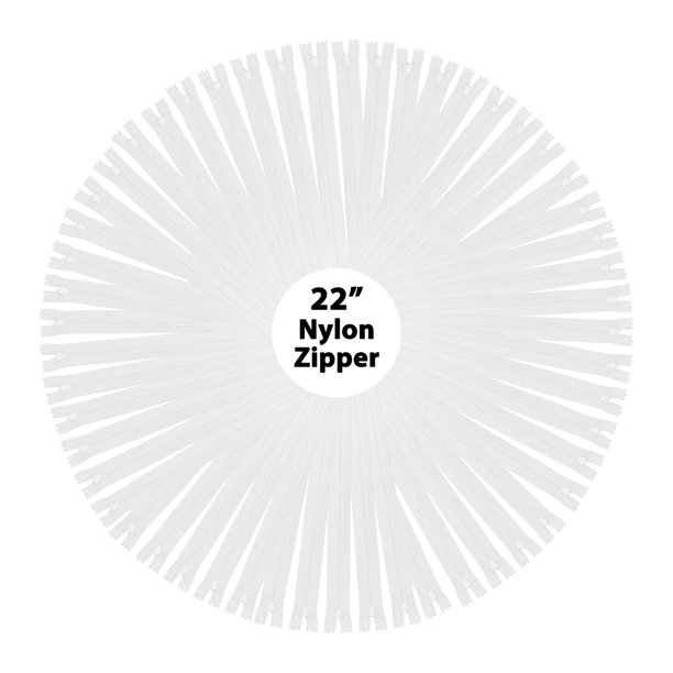 Mandala Crafts 60 cremalleras de nailon blanco para coser de 22.0 in – Cremalleras de repuesto suministros de costura a granel para sastre, reparación de ropa y proyectos de bricolaje