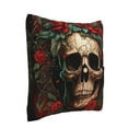 thumbnail image 3 of LNWH Human Skull Crown Cartoon Throw Pillow Covers, Square Soft Linen Decorative Pillow Cases, 18"x18", 3 of 8