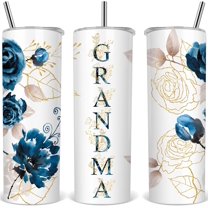 Gifts for Grandma Grandmother Grammy Birthday Mother's Day&Christmas Gift from Grandson Granddaughter - Stainless Steel Tumbler Coffee Insulated Travel Reusable Cup With Straw Leakproof Flip Present