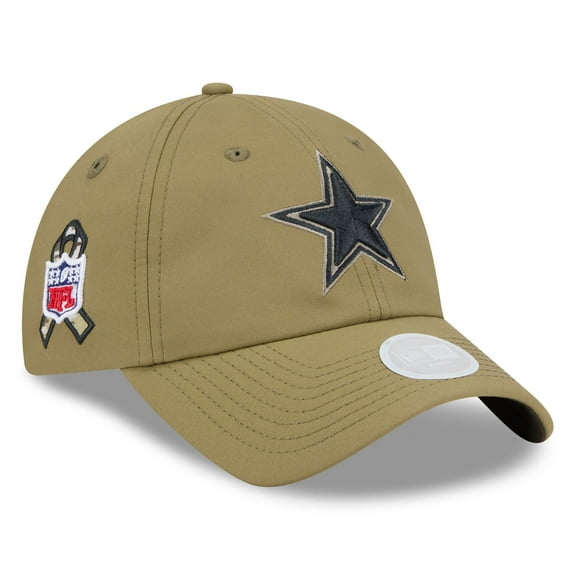 Women's New Era  Green Dallas Cowboys 2025 Salute to Service Pony Tail Adjustable Hat