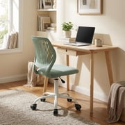 Homy Casa Teen Desk Chair, Adjustable Swivel Mesh Back Vanity Chair for Bedroom Study, Aqua