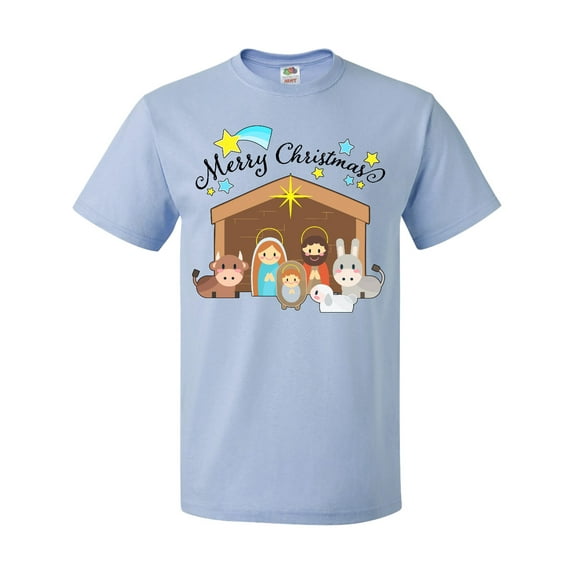 Inktastic Merry Christmas Cute Nativity Scene T-Shirt