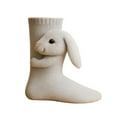 thumbnail image 2 of Calcetines de 3D con diseño de animales, suaves y cálidos, para mujer, calcetines creativos para suelo, regalos de cumpleaños Conejito, 2 of 8