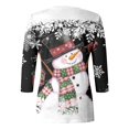 thumbnail image 5 of WEAIXIMIUNG T-Shirt de Noël Imprimé Col Rond Manches 3/4 Décontracté pour Femmes Saint-Valentin, 5 of 5