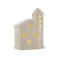 thumbnail image 1 of White Ceramic LED House | Christmas Village Light Up House NEWS Ornament I8A2, 1 of 6