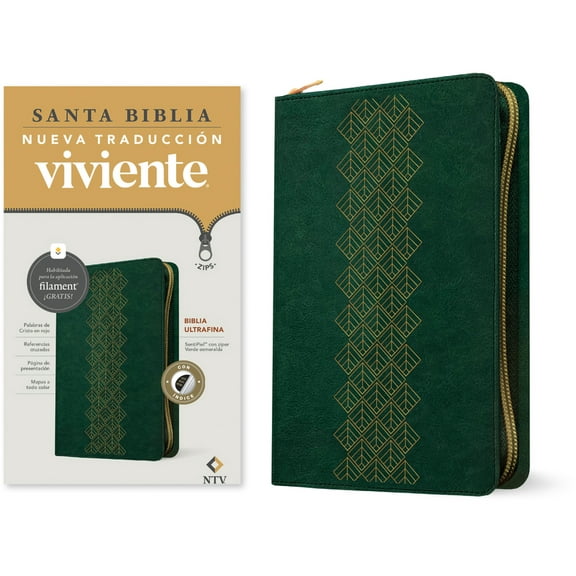 Biblia Ultrafina Ntv de ZÃ­per, Con Filament (Sentipiel, Verde Esmeralda, Ãndice, Letra Roja), (Hardcover)