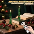 thumbnail image 6 of Christmas Tree Flameless Candles with Remote and Timer, Real Wax Battery Operated 3D Wick LED Taper Candles Flameless Flickering Candles for Christmas Holiday Decor(2 PCS), 6 of 8