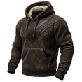 thumbnail image 3 of Chandail à Capuchon d'Hiver pour Hommes avec Grande Coupe, Impression Numérique, Broderie 3D, Col Rond, Manches Longues, pour Usage Quotidien et Décontracté, 3 of 3