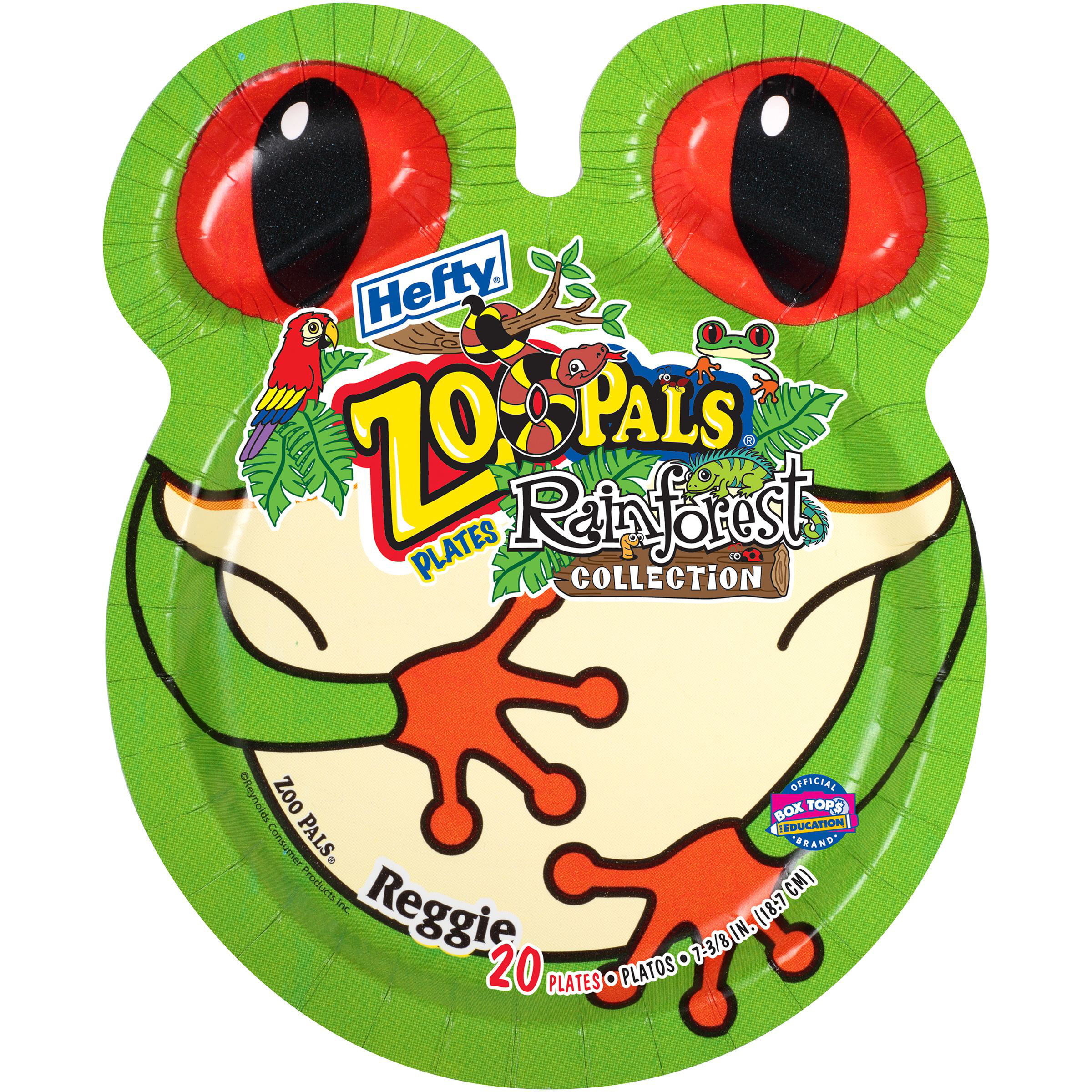  Hefty Zoo Pals Party Edition Paper Plates for Kids, Assorted  Animal Designs, 7.75 Inches with Two Dipping Compartments, 20 Count : Home  & Kitchen