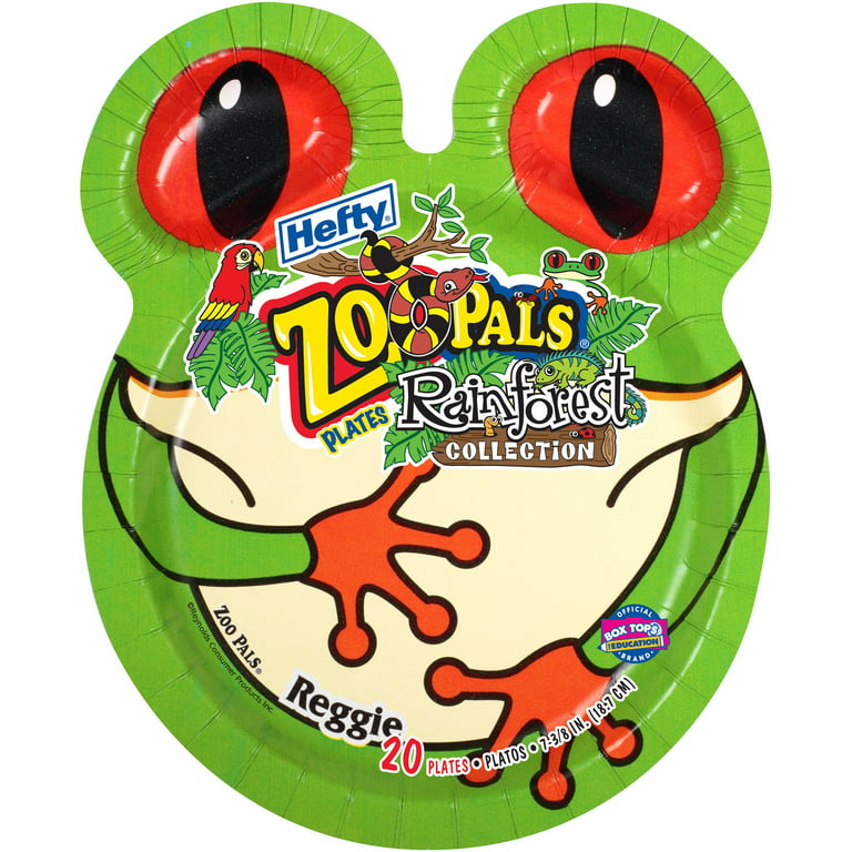Hefty ZOO PALS 20 ct VARIETY Pack Paper Plates*Surprise Animals*NEW  Sealed*2003