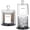 Grey, variant on 2 Pack Qtip Holder Thick Glass Apothecary Jars with Lid for Bathroom Accessories Vanity Organizers and Makeup Storage for Cotton Ball, Swabs, Makeup Sponges, Candy, Jewelry, Clear
