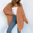 thumbnail image 3 of Baberdicy Women's Long Knitted Cardigan, New Loose Weave Large Size Sweater Coat , Oversized Knit Cardigan, Longline Duster Sweater, Relaxed Coat Orange Xxl, 3 of 3