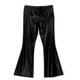 thumbnail image 6 of Eandarui Mens Metallic Shiny Party Dance Pants Disco Nightclub Flared Bell Bottom Trousers Costume Black L, 6 of 7