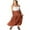 Rust, variant on Women's Juniors Smocked Waist Broomstick Boho Skirt (Rust, Medium)