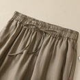 thumbnail image 3 of Hvyesh Womens Linen Wide Leg Pants Casual Loose Drawstring High Waist Beach Palazzo Harem Pants with Pockets, 3 of 5