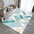 thumbnail image 2 of Light Luxury Green Geometric Marble Pattern Area Rugs, Modern Irregular Art Art Home Decor Carpet, with Anti-Slip Easy Clean Rug for Living Room Bedroom Kitchen Dining Room Home Office-5x8ft, 2 of 7