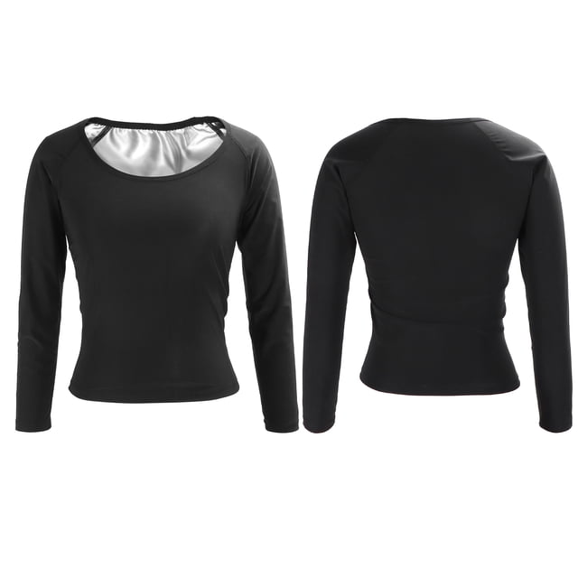 Camisa de Sudoració de Mujeres, Poliuretano Lavado A Mácina Sudor Violentamento para Mujeres Pérdida de Peso Detoxify Para Al Aire Libre para Casa