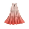 thumbnail image 6 of Abcomgle Girls Summer Dress Size 14-16 Casual Halter Neck Sleeveless Girls Dresses Gradient A-line Sundresses Holiday Swing Skirt 3-4 Years,Orange, 6 of 7