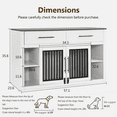 thumbnail image 6 of MCombo Wooden Dog Crate Furniture, Dog Kennel Pet House End Table with Large Drawers, Pet Crate for Small/Medium Dogs 1858, 6 of 7